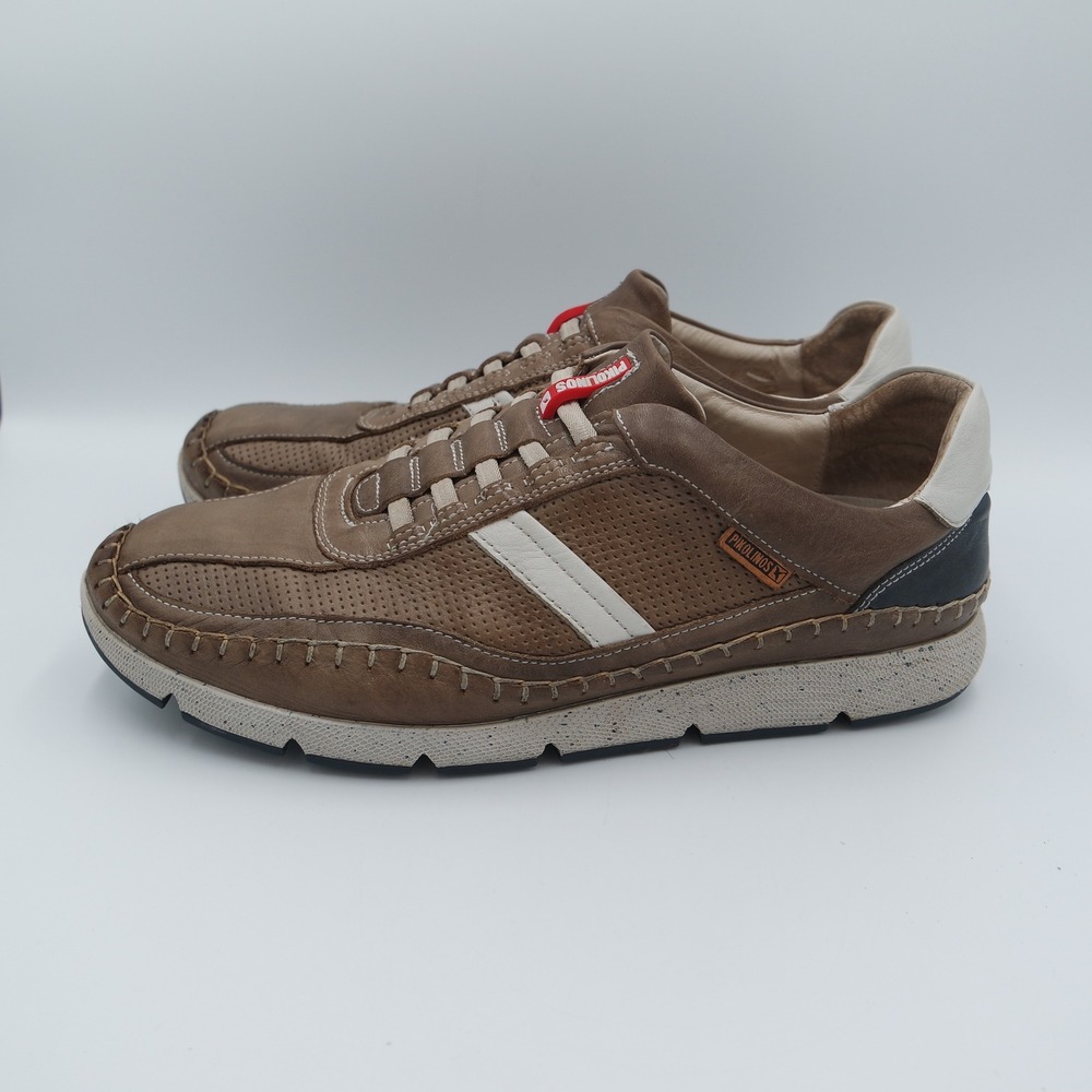 Pikolinos Fuencarral Men's Brown Leather Perforated Sneakers Size EU 41 US 8